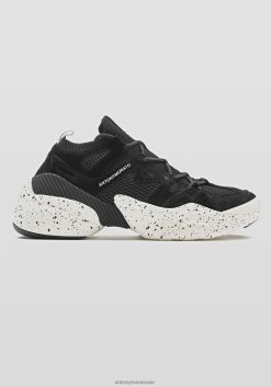 أحذية Antony Morato حذاء رياضي أوسلو للجري مصنوع من الجيرسيه المحبوك مع تفاصيل من الجلد السويدي الصناعي أسود رجال JVZ22325