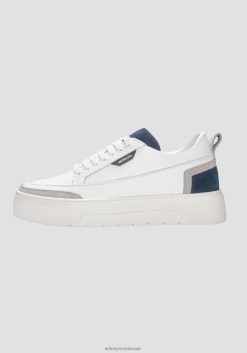 أحذية Antony Morato حذاء رياضي فلينت منخفض من الجلد مع تفاصيل من الجلد السويدي حبر أزرق رجال JVZ22290