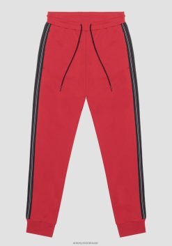 ملابس Antony Morato بنطال رياضي بقصة ضيقة من القطن المطاطي مع تباين في النسيج الفني أحمر رجال JVZ22274