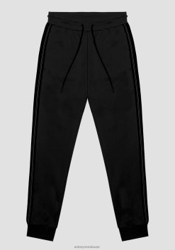 ملابس Antony Morato بنطال رياضي بقصة ضيقة من القطن المطاطي مع تباين في النسيج الفني أسود رجال JVZ22275