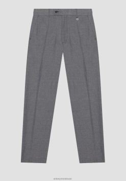 ملابس Antony Morato بنطال Phil ذو قصة مستقيمة ومصنوع من نسيج دوبي من مزيج الفيسكوز مزيج رمادي غامق رجال JVZ22241