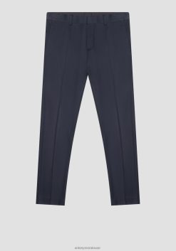 ملابس Antony Morato بنطلون بوني بقصة ضيقة مصنوع من مزيج الفيسكوز مع تصميم مقلم حبر أزرق رجال JVZ22246