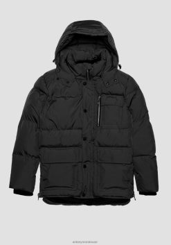 ملابس Antony Morato سترة أوسلو ذات المقاس العادي من القماش الفني مع بطانة سورونا أورا أسود رجال JVZ2216