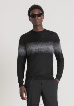 ملابس Antony Morato سويت شيرت بقصة عادية مصنوع من مزيج الصوف مع شريط جاكار بلون مغاير متوسط ​​ميل.رمادي رجال JVZ2281