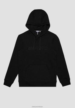 ملابس Antony Morato سويت شيرت بقصة عادية مصنوع من مزيج الفيسكوز مع شعار ماكسي بتأثير مطاطي أسود رجال JVZ2259