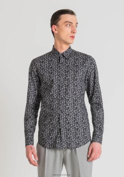 ملابس Antony Morato قميص نابولي ذو قصة ضيقة من القطن المطبوع الناعم 9074 رجال JVZ22112