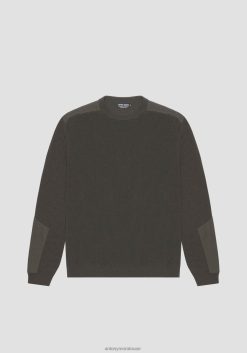 ملابس Antony Morato كنزة ذات رقبة مستديرة وقصة عادية من مزيج القطن مع زخارف متباينة 4075 رجال JVZ22100